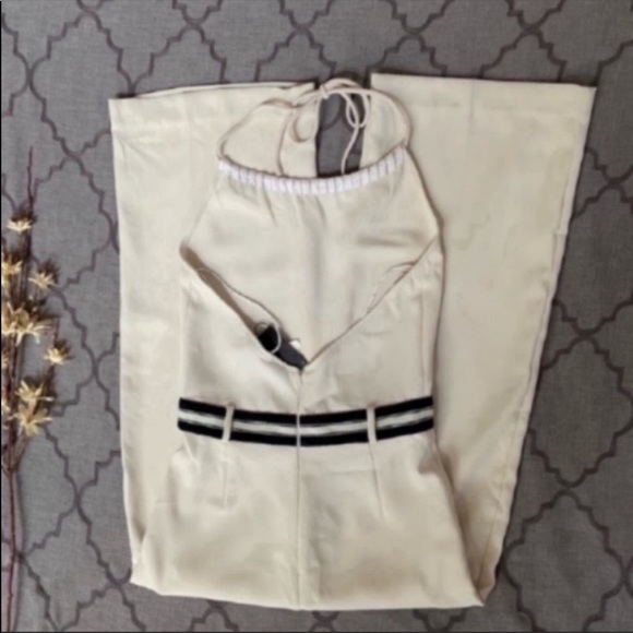 NWT-Anthropologie Sporty Chic Feminine Hepburn-Esque Wide Leg Low Back Jumpsuit - Picture 5 of 13